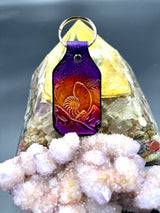 Stamped Leather Keychain - Mountains