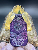 Stamped Leather Keychain - Grateful Butterfly Stealie