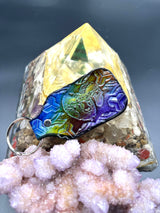 Stamped Leather Keychain - Ram Head