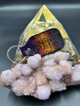 Stamped Leather Keychain - Jade Cicada