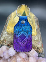 Stamped Leather Keychain - Grateful and Sober