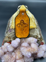 Stamped Leather Keychain - Lotus Band