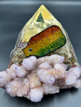 Stamped Leather Keychain - Jade Cicada