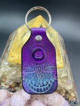 Stamped Leather Keychain - Grateful Butterfly Stealie