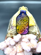 Stamped Leather Keychain - Bees