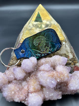 Stamped Leather Keychain - Mountains