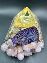 Stamped Leather Keychain - Grateful Cats Under the Stars XL