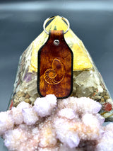 Stamped Leather Keychain - Nautilus