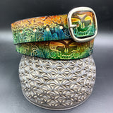 Stamped Leather Belt - Grateful