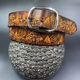 Stamped Leather Belt - Grateful Nature