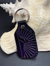 Stamped Leather Keychain - Grateful Cats Under the Stars XL