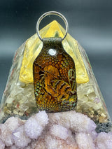 Stamped Leather Keychain - Bees 2.0