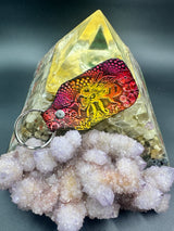 Stamped Leather Keychain - Bees 2.0