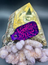 Stamped Leather Keychain - Bees 2.0