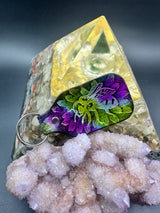 Stamped Leather Keychain - Bees 2.0