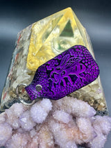 Stamped Leather Keychain - Bees 2.0