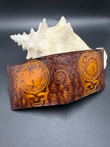 Stamped Leather Bifold Wallet - Grateful Jamband Mashups