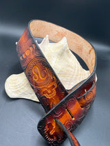 Stamped Leather Guitar Strap Lined- Assorted Designs