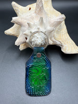 Stamped Leather Keychain - Sts9 Slopey Turtle