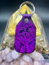 Stamped Leather Keychain - Grizzly Bear