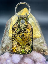 Stamped Leather Keychain - Grizzly Bear