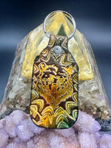 Stamped Leather Keychain - Grizzly Bear