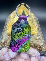 Stamped Leather Keychain - Grizzly Bear