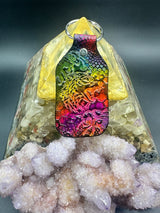 Stamped Leather Keychain - Howling Wolf