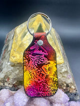 Stamped Leather Keychain - Howling Wolf