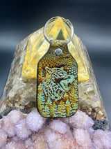 Stamped Leather Keychain - Howling Wolf