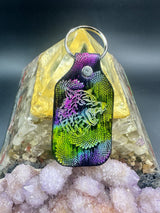 Stamped Leather Keychain - Howling Wolf