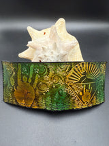 Stamped Leather Bifold Wallet - Grateful Cats Under the Stars