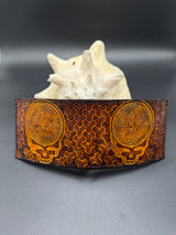 Stamped Leather Bifold Wallet - Grateful Jamband Mashups