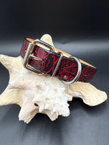 Stamped Leather Dog Collar - Small 1 1/4" Wide
