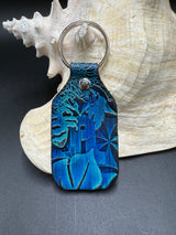 Stamped Leather Keychain - Pretty Lights