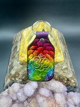 Stamped Leather Keychain - Ohm