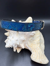 Stamped Leather Dog Collar - Small 1 1/4" Wide