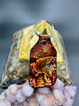 Stamped Leather Keychain - Crow Sillouette