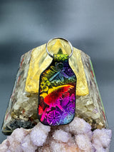 Stamped Leather Keychain - Crow Sillouette