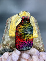 Stamped Leather Keychain - Crow Sillouette