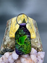 Stamped Leather Keychain - Crow Sillouette