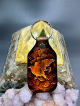 Stamped Leather Keychain - Crow Sillouette