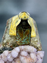 Stamped Leather Keychain - Flying Raven Silhouette