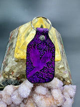 Stamped Leather Keychain - Flying Raven Silhouette