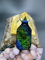 Stamped Leather Keychain - Flying Raven Silhouette