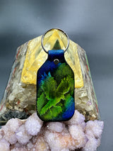 Stamped Leather Keychain - Flying Raven Silhouette