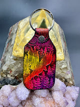 Stamped Leather Keychain - Flying Raven Silhouette