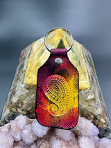 Stamped Leather Keychain - Paisley