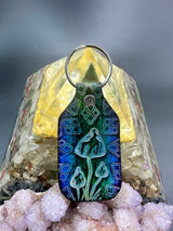 Stamped Leather Keychain - Mushrooms XL Cubensis