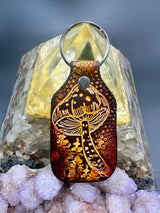 Stamped Leather Keychain - Mushrooms XL Cubensis XL